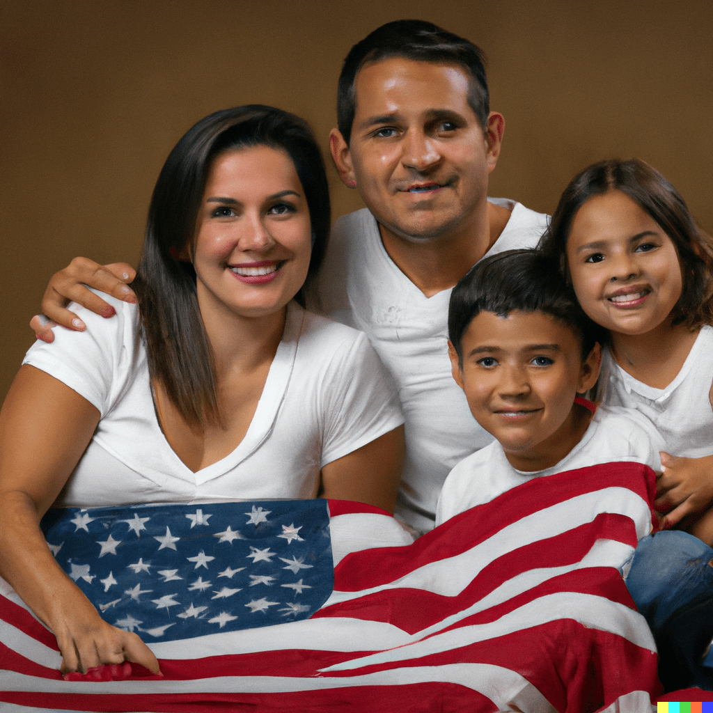 familia-hispana-con-bandera-americana