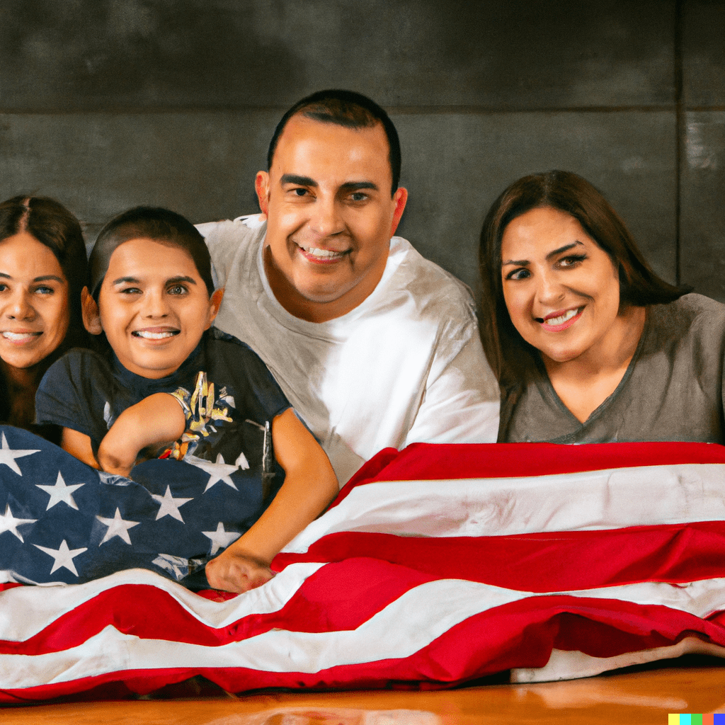 familia-hispana-con-bandera-de-usa
